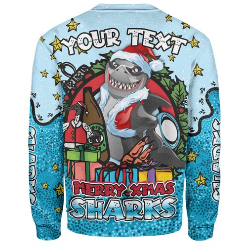 Cronulla-Sutherland Sharks Christmas Custom Sweatshirt - Merry Christmas Our Beloved Team With Aboriginal Dot Art Pattern Sweatshirt Cronulla-Sutherland Sharks Christmas Custom Sweatshirt - Merry Christmas Our Beloved Team With Aboriginal Dot Art Pattern Sweatshirt