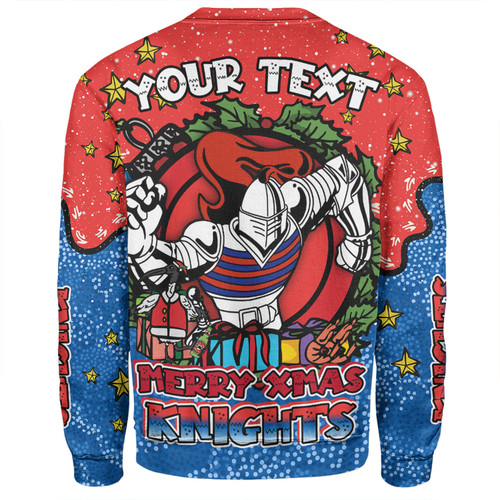 Newcastle Knights Christmas Custom Sweatshirt - Merry Christmas Our Beloved Team With Aboriginal Dot Art Pattern Sweatshirt Newcastle Knights Christmas Custom Sweatshirt - Merry Christmas Our Beloved Team With Aboriginal Dot Art Pattern Sweatshirt