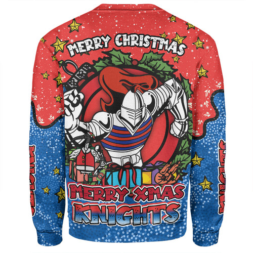 Newcastle Knights Christmas Custom Sweatshirt - Merry Christmas Our Beloved Team With Aboriginal Dot Art Pattern Sweatshirt Newcastle Knights Christmas Custom Sweatshirt - Merry Christmas Our Beloved Team With Aboriginal Dot Art Pattern Sweatshirt