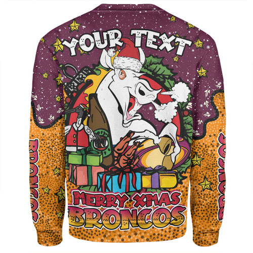 Brisbane Broncos Christmas Custom Sweatshirt - Merry Christmas Our Beloved Team With Aboriginal Dot Art Pattern Sweatshirt Brisbane Broncos Christmas Custom Sweatshirt - Merry Christmas Our Beloved Team With Aboriginal Dot Art Pattern Sweatshirt