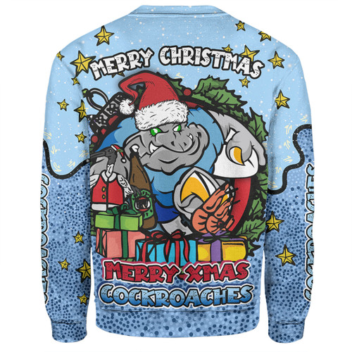 New South Wales Cockroaches Christmas Custom Sweatshirt - Merry Christmas Our Beloved Team With Aboriginal Dot Art Pattern Sweatshirt New South Wales Cockroaches Christmas Custom Sweatshirt - Merry Christmas Our Beloved Team With Aboriginal Dot Art Pattern Sweatshirt