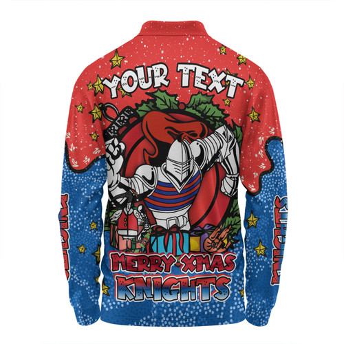 Newcastle Knights Christmas Custom Long Sleeve Polo Shirt - Merry Christmas Our Beloved Team With Aboriginal Dot Art Pattern Long Sleeve Polo Shirt Newcastle Knights Christmas Custom Long Sleeve Polo Shirt - Merry Christmas Our Beloved Team With Aboriginal Dot Art Pattern Long Sleeve Polo Shirt