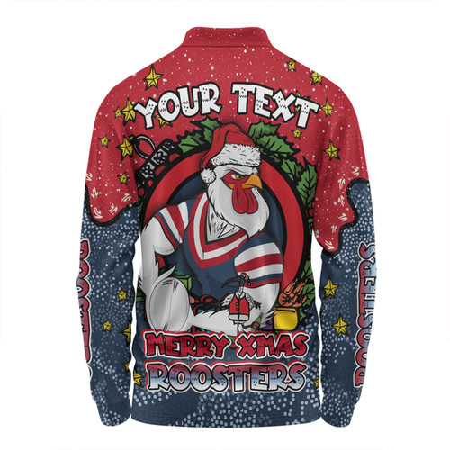 Sydney Roosters Christmas Custom Long Sleeve Polo Shirt - Merry Christmas Our Beloved Team With Aboriginal Dot Art Pattern Long Sleeve Polo Shirt Sydney Roosters Christmas Custom Long Sleeve Polo Shirt - Merry Christmas Our Beloved Team With Aboriginal Dot Art Pattern Long Sleeve Polo Shirt