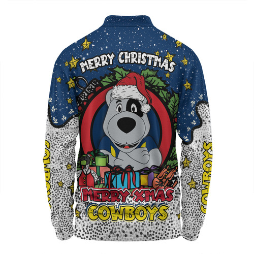North Queensland Cowboys Christmas Custom Long Sleeve Polo Shirt - Merry Christmas Our Beloved Team With Aboriginal Dot Art Pattern Long Sleeve Polo Shirt North Queensland Cowboys Christmas Custom Long Sleeve Polo Shirt - Merry Christmas Our Beloved Team With Aboriginal Dot Art Pattern Long Sleeve Polo Shirt