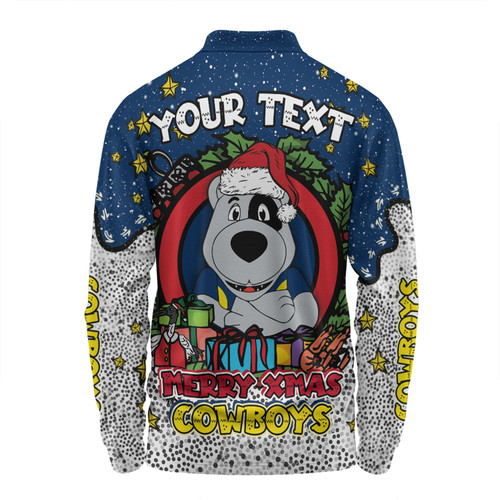 North Queensland Cowboys Christmas Custom Long Sleeve Polo Shirt - Merry Christmas Our Beloved Team With Aboriginal Dot Art Pattern Long Sleeve Polo Shirt North Queensland Cowboys Christmas Custom Long Sleeve Polo Shirt - Merry Christmas Our Beloved Team With Aboriginal Dot Art Pattern Long Sleeve Polo Shirt
