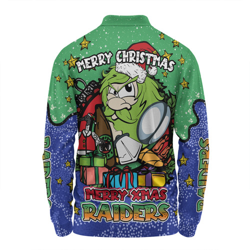 Canberra Raiders Christmas Custom Long Sleeve Polo Shirt - Merry Christmas Our Beloved Team With Aboriginal Dot Art Pattern Long Sleeve Polo Shirt Canberra Raiders Christmas Custom Long Sleeve Polo Shirt - Merry Christmas Our Beloved Team With Aboriginal Dot Art Pattern Long Sleeve Polo Shirt