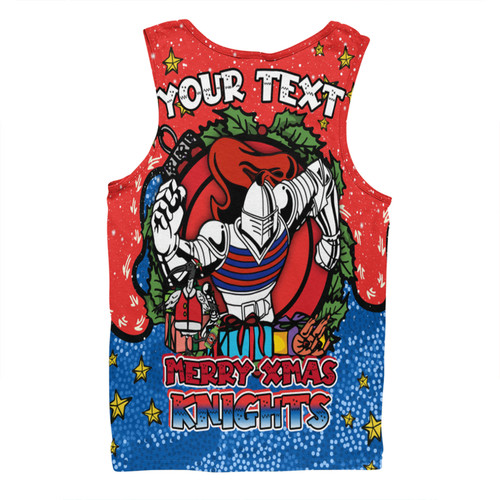 Newcastle Knights Christmas Custom Men Singlet - Merry Christmas Our Beloved Team With Aboriginal Dot Art Pattern Men Singlet Newcastle Knights Christmas Custom Men Singlet - Merry Christmas Our Beloved Team With Aboriginal Dot Art Pattern Men Singlet