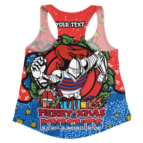 Newcastle Knights Christmas Custom Women Racerback Singlet - Merry Christmas Our Beloved Team With Aboriginal Dot Art Pattern Women Racerback Singlet Newcastle Knights Christmas Custom Women Racerback Singlet - Merry Christmas Our Beloved Team With Aboriginal Dot Art Pattern Women Racerback Singlet