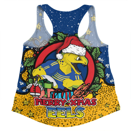 Parramatta Eels Christmas Custom Women Racerback Singlet - Merry Christmas Our Beloved Team With Aboriginal Dot Art Pattern Women Racerback Singlet Parramatta Eels Christmas Custom Women Racerback Singlet - Merry Christmas Our Beloved Team With Aboriginal Dot Art Pattern Women Racerback Singlet