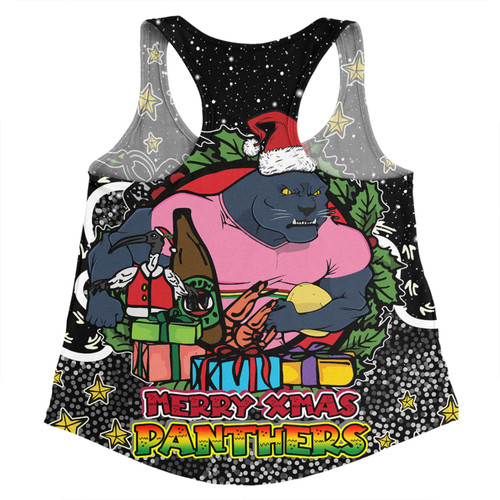 Penrith Panthers Christmas Custom Women Racerback Singlet - Merry Christmas Our Beloved Team With Aboriginal Dot Art Pattern Women Racerback Singlet Penrith Panthers Christmas Custom Women Racerback Singlet - Merry Christmas Our Beloved Team With Aboriginal Dot Art Pattern Women Racerback Singlet