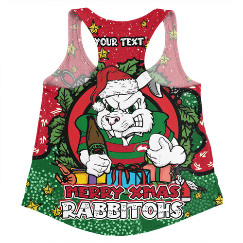 South Sydney Rabbitohs Custom Women Racerback Singlet - Merry Christmas Our Beloved Team With Aboriginal Dot Art Pattern Women Racerback Singlet South Sydney Rabbitohs Custom Women Racerback Singlet - Merry Christmas Our Beloved Team With Aboriginal Dot Art Pattern Women Racerback Singlet