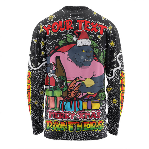 Penrith Panthers Christmas Custom Long Sleeve T-shirt - Merry Christmas Our Beloved Team With Aboriginal Dot Art Pattern Long Sleeve T-shirt Penrith Panthers Christmas Custom Long Sleeve T-shirt - Merry Christmas Our Beloved Team With Aboriginal Dot Art Pattern Long Sleeve T-shirt