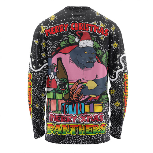 Penrith Panthers Christmas Custom Long Sleeve T-shirt - Merry Christmas Our Beloved Team With Aboriginal Dot Art Pattern Long Sleeve T-shirt Penrith Panthers Christmas Custom Long Sleeve T-shirt - Merry Christmas Our Beloved Team With Aboriginal Dot Art Pattern Long Sleeve T-shirt