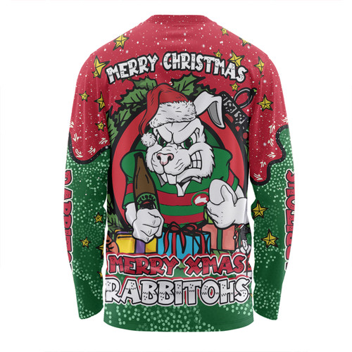 South Sydney Rabbitohs Custom Long Sleeve T-shirt - Merry Christmas Our Beloved Team With Aboriginal Dot Art Pattern Long Sleeve T-shirt South Sydney Rabbitohs Custom Long Sleeve T-shirt - Merry Christmas Our Beloved Team With Aboriginal Dot Art Pattern Long Sleeve T-shirt
