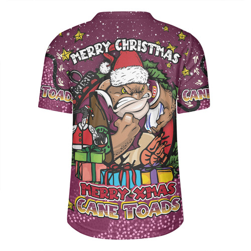 Queensland Cane Toads Christmas Custom Rugby Jersey - Merry Christmas Our Beloved Team With Aboriginal Dot Art Pattern Rugby Jersey Queensland Cane Toads Christmas Custom Rugby Jersey - Merry Christmas Our Beloved Team With Aboriginal Dot Art Pattern Rugby Jersey