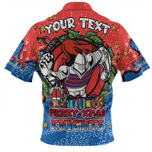 Newcastle Knights Christmas Custom Zip Polo Shirt - Merry Christmas Our Beloved Team With Aboriginal Dot Art Pattern Zip Polo Shirt Newcastle Knights Christmas Custom Zip Polo Shirt - Merry Christmas Our Beloved Team With Aboriginal Dot Art Pattern Zip Polo Shirt