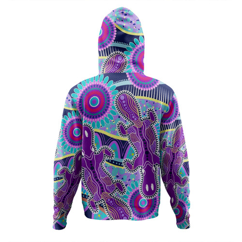 Australia Platypus Aboriginal Hoodie - Purple Platypus With Aboriginal Art Dot Painting Patterns Inspired Hoodie Australia Platypus Aboriginal Hoodie - Purple Platypus With Aboriginal Art Dot Painting Patterns Inspired Hoodie
