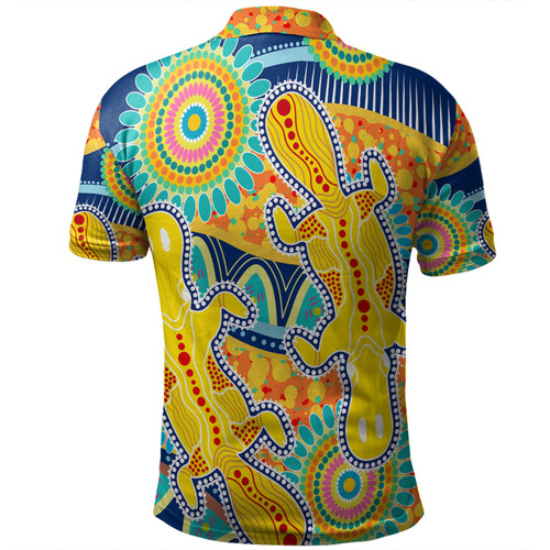 Australia Platypus Aboriginal Polo Shirt - Yellow Platypus With Aboriginal Art Dot Painting Patterns Inspired Polo Shirt Australia Platypus Aboriginal Polo Shirt - Yellow Platypus With Aboriginal Art Dot Painting Patterns Inspired Polo Shirt