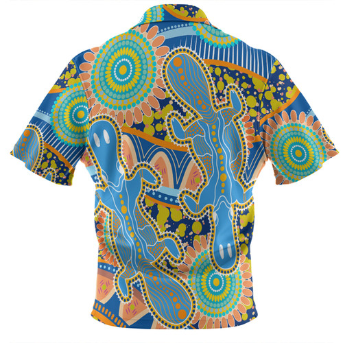Australia Platypus Aboriginal Hawaiian Shirt - Blue Platypus With Aboriginal Art Dot Painting Patterns Inspired Hawaiian Shirt Australia Platypus Aboriginal Hawaiian Shirt - Blue Platypus With Aboriginal Art Dot Painting Patterns Inspired Hawaiian Shirt