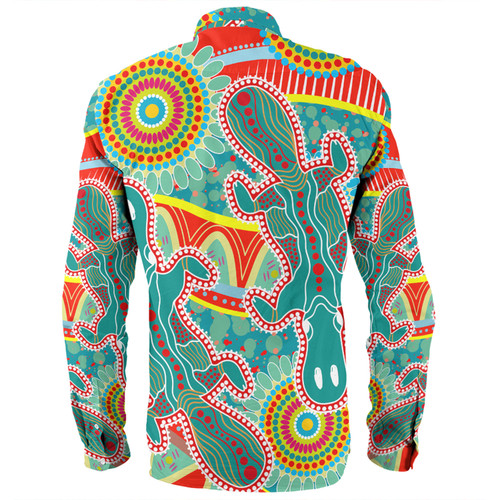Australia Platypus Aboriginal Long Sleeve Shirt - Green Platypus With Aboriginal Art Dot Painting Patterns Inspired Long Sleeve Shirt Australia Platypus Aboriginal Long Sleeve Shirt - Green Platypus With Aboriginal Art Dot Painting Patterns Inspired Long Sleeve Shirt
