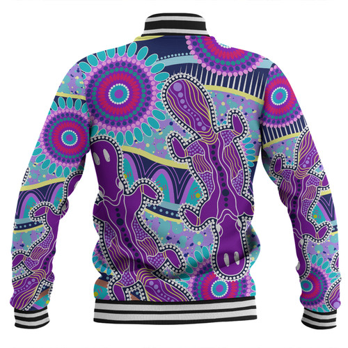 Australia Platypus Aboriginal Baseball Jacket - Purple Platypus With Aboriginal Art Dot Painting Patterns Inspired Baseball Jacket Australia Platypus Aboriginal Baseball Jacket - Purple Platypus With Aboriginal Art Dot Painting Patterns Inspired Baseball Jacket