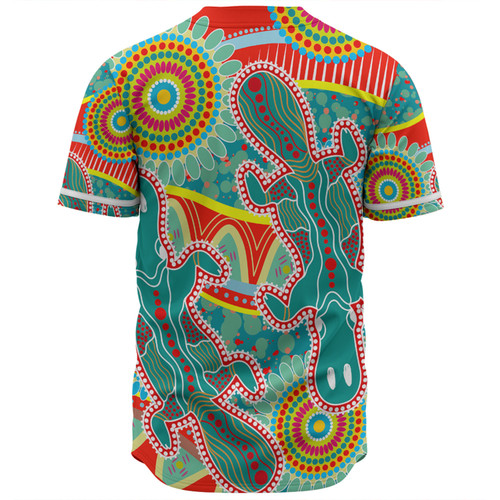 Australia Platypus Aboriginal Baseball Shirt - Green Platypus With Aboriginal Art Dot Painting Patterns Inspired Baseball Shirt Australia Platypus Aboriginal Baseball Shirt - Green Platypus With Aboriginal Art Dot Painting Patterns Inspired Baseball Shirt