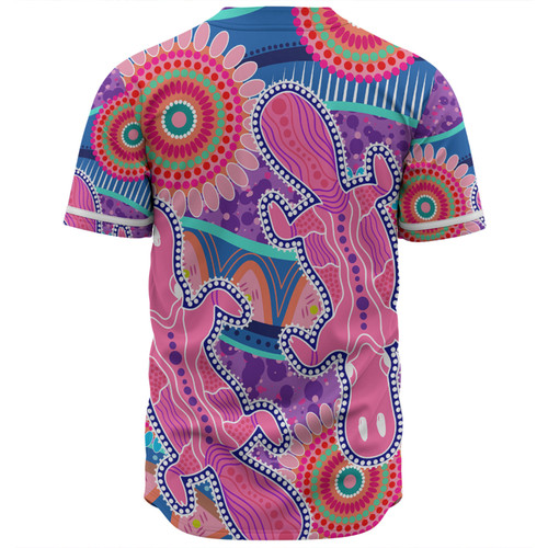 Australia Platypus Aboriginal Baseball Shirt - Pink Platypus With Aboriginal Art Dot Painting Patterns Inspired Baseball Shirt Australia Platypus Aboriginal Baseball Shirt - Pink Platypus With Aboriginal Art Dot Painting Patterns Inspired Baseball Shirt