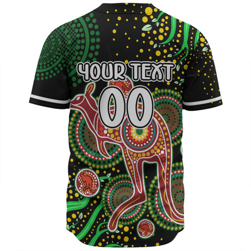 Australia Kangaroo Aboriginal Custom Baseball Shirt - Aboriginal Plant With Kangaroo Colorful Art Baseball Shirt Australia Kangaroo Aboriginal Custom Baseball Shirt - Aboriginal Plant With Kangaroo Colorful Art Baseball Shirt