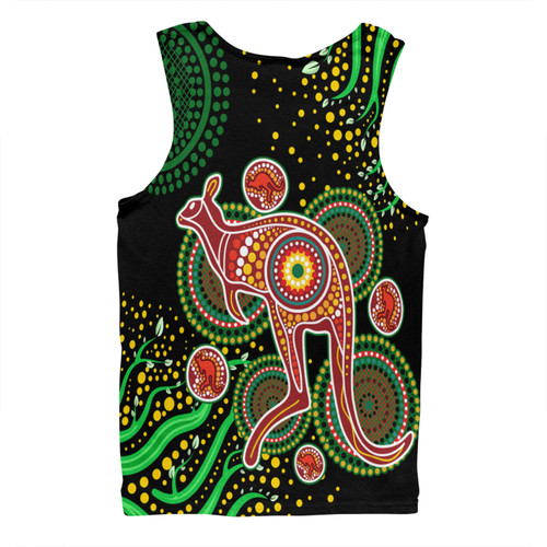 Australia Kangaroo Aboriginal Custom Men Singlet - Aboriginal Plant With Kangaroo Colorful Art Men Singlet Australia Kangaroo Aboriginal Custom Men Singlet - Aboriginal Plant With Kangaroo Colorful Art Men Singlet
