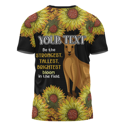 Australia Kangaroo Aboriginal Custom T-shirt - Aboriginal Sunflowers With Kangaroo Be The Strongest Dot Painting Art T-shirt Australia Kangaroo Aboriginal Custom T-shirt - Aboriginal Sunflowers With Kangaroo Be The Strongest Dot Painting Art T-shirt