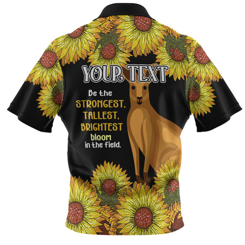 Australia Kangaroo Aboriginal Custom Hawaiian Shirt - Aboriginal Sunflowers With Kangaroo Be The Strongest Dot Painting Art Hawaiian Shirt Australia Kangaroo Aboriginal Custom Hawaiian Shirt - Aboriginal Sunflowers With Kangaroo Be The Strongest Dot Painting Art Hawaiian Shirt