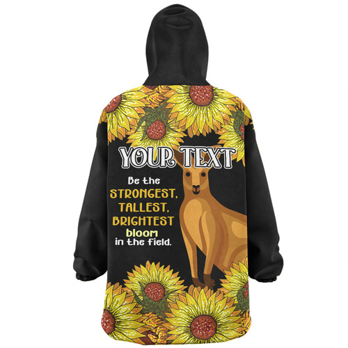 Australia Kangaroo Aboriginal Custom Snug Hoodie - Aboriginal Sunflowers With Kangaroo Be The Strongest Dot Painting Art Snug Hoodie Australia Kangaroo Aboriginal Custom Snug Hoodie - Aboriginal Sunflowers With Kangaroo Be The Strongest Dot Painting Art Snug Hoodie