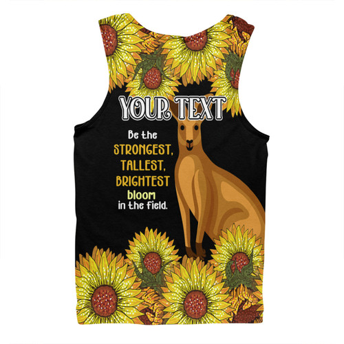 Australia Kangaroo Aboriginal Custom Men Singlet - Aboriginal Sunflowers With Kangaroo Be The Strongest Dot Painting Art Men Singlet Australia Kangaroo Aboriginal Custom Men Singlet - Aboriginal Sunflowers With Kangaroo Be The Strongest Dot Painting Art Men Singlet