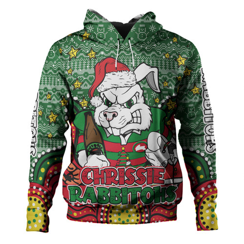 South Sydney Rabbitohs Custom Hoodie - Christmas Knit Patterns Vintage Jersey Ugly Hoodie