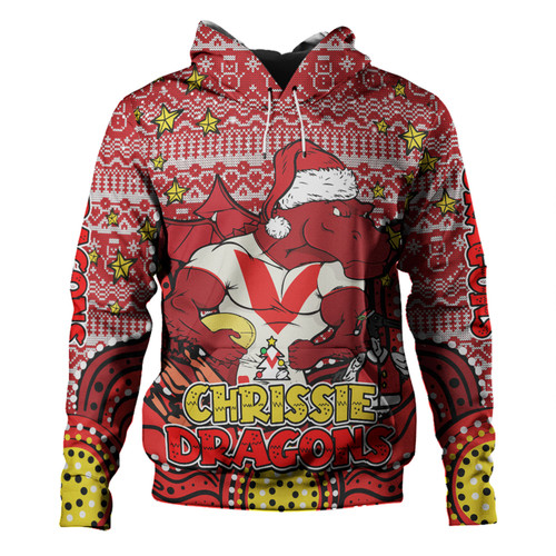 St. George Illawarra Dragons Christmas Custom Hoodie - Christmas Knit Patterns Vintage Jersey Ugly Hoodie