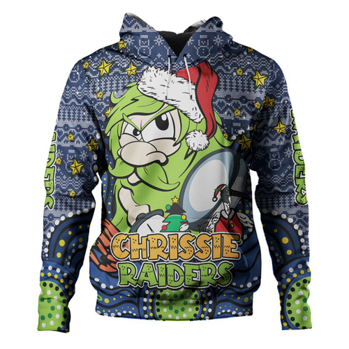 Canberra Raiders Christmas Custom Hoodie - Christmas Knit Patterns Vintage Jersey Ugly Hoodie