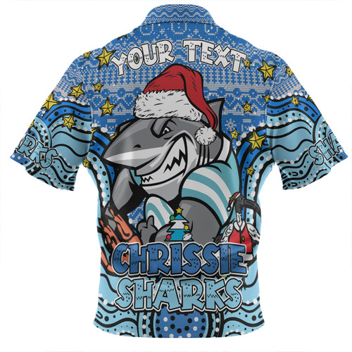 Cronulla-Sutherland Sharks Christmas Custom Polo Shirt - Christmas Knit Patterns Vintage Jersey Ugly Polo Shirt Cronulla-Sutherland Sharks Christmas Custom Polo Shirt - Christmas Knit Patterns Vintage Jersey Ugly Polo Shirt
