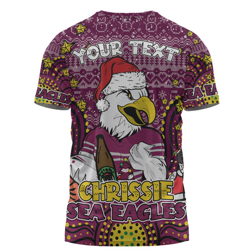 Manly Warringah Sea Eagles Christmas Custom T-shirt - Christmas Knit Patterns Vintage Jersey Ugly T-shirt Manly Warringah Sea Eagles Christmas Custom T-shirt - Christmas Knit Patterns Vintage Jersey Ugly T-shirt