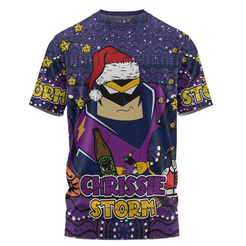 Melbourne Storm Christmas Custom T-shirt - Christmas Knit Patterns Vintage Jersey Ugly T-shirt