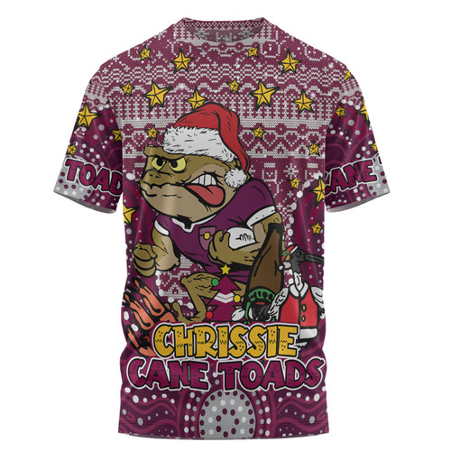 Queensland Cane Toads Christmas Custom T-shirt - Christmas Knit Patterns Vintage Jersey Ugly T-shirt