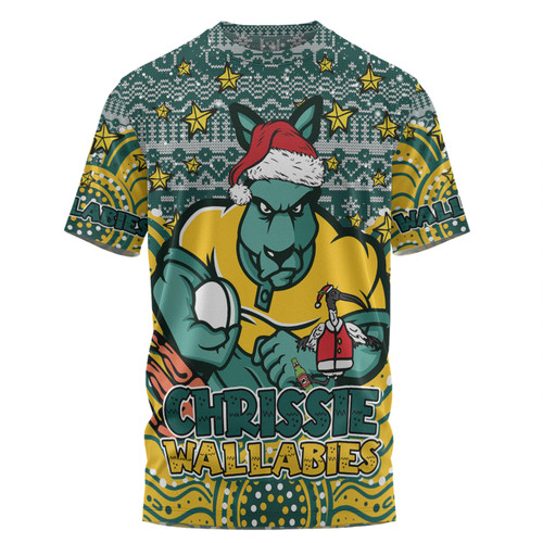 Australia Wallabies Christmas Custom T-shirt - Christmas Knit Patterns Vintage Jersey Ugly T-shirt