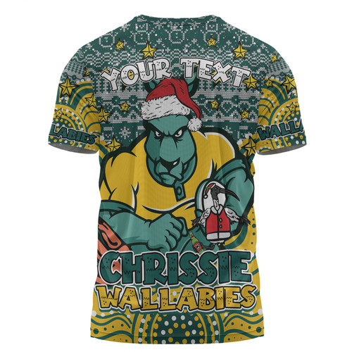 Australia Wallabies Christmas Custom T-shirt - Christmas Knit Patterns Vintage Jersey Ugly T-shirt