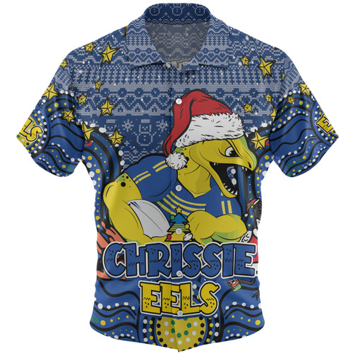 Parramatta Eels Christmas Custom Hawaiian Shirt - Christmas Knit Patterns Vintage Jersey Ugly Hawaiian Shirt