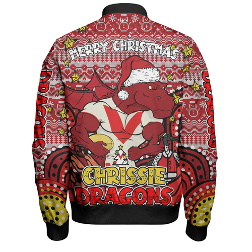 St. George Illawarra Dragons Christmas Custom Bomber Jacket - Christmas Knit Patterns Vintage Jersey Ugly Bomber Jacket St. George Illawarra Dragons Christmas Custom Bomber Jacket - Christmas Knit Patterns Vintage Jersey Ugly Bomber Jacket