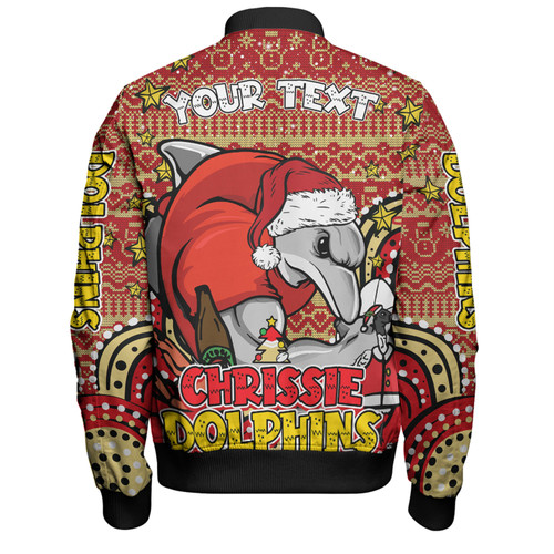 Redcliffe Dolphins Christmas Custom Bomber Jacket - Christmas Knit Patterns Vintage Jersey Ugly Bomber Jacket Redcliffe Dolphins Christmas Custom Bomber Jacket - Christmas Knit Patterns Vintage Jersey Ugly Bomber Jacket
