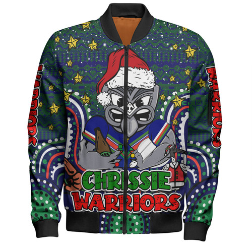 New Zealand Warriors Christmas Custom Bomber Jacket - Christmas Knit Patterns Vintage Jersey Ugly Bomber Jacket