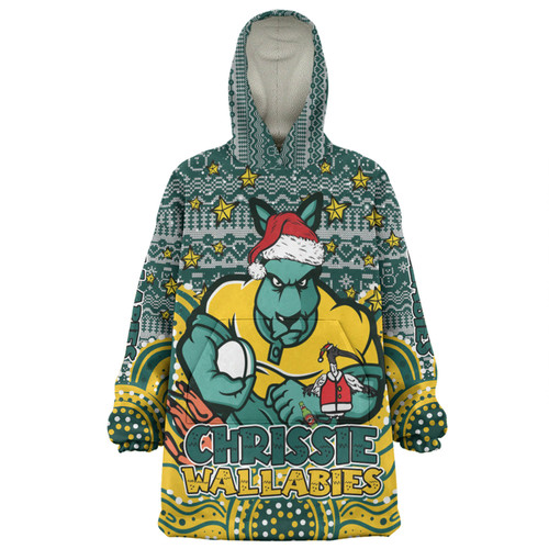 Australia Wallabies Christmas Custom Snug Hoodie - Christmas Knit Patterns Vintage Jersey Ugly Snug Hoodie