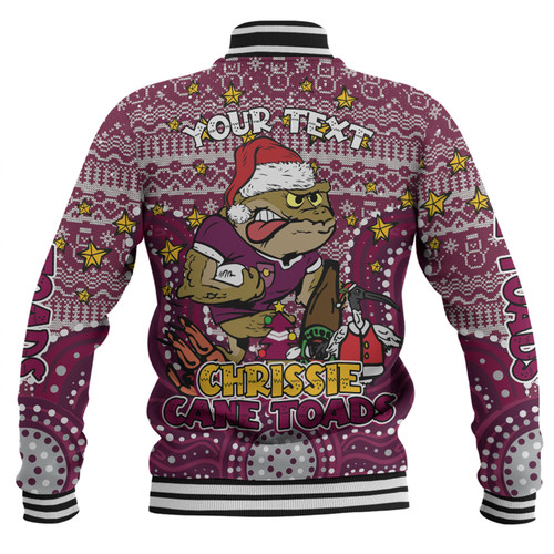 Queensland Cane Toads Christmas Custom Baseball Jacket - Christmas Knit Patterns Vintage Jersey Ugly Baseball Jacket Queensland Cane Toads Christmas Custom Baseball Jacket - Christmas Knit Patterns Vintage Jersey Ugly Baseball Jacket