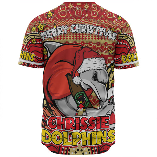 Redcliffe Dolphins Christmas Custom Baseball Shirt - Christmas Knit Patterns Vintage Jersey Ugly Baseball Shirt Redcliffe Dolphins Christmas Custom Baseball Shirt - Christmas Knit Patterns Vintage Jersey Ugly Baseball Shirt