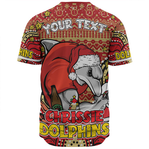 Redcliffe Dolphins Christmas Custom Baseball Shirt - Christmas Knit Patterns Vintage Jersey Ugly Baseball Shirt Redcliffe Dolphins Christmas Custom Baseball Shirt - Christmas Knit Patterns Vintage Jersey Ugly Baseball Shirt